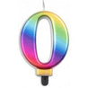 Rainbow Metallic Number Candles