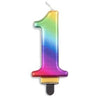 Rainbow Metallic Number Candles