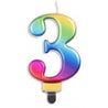 Rainbow Metallic Number Candles