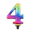 Rainbow Metallic Number Candles