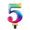 Rainbow Metallic Number Candles