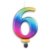 Rainbow Metallic Number Candles