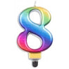 Rainbow Metallic Number Candles