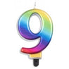 Rainbow Metallic Number Candles