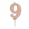 Rose Gold Number Candles